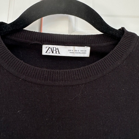 Zara Black Cropped Knit Sweater - Picture 3 of 8